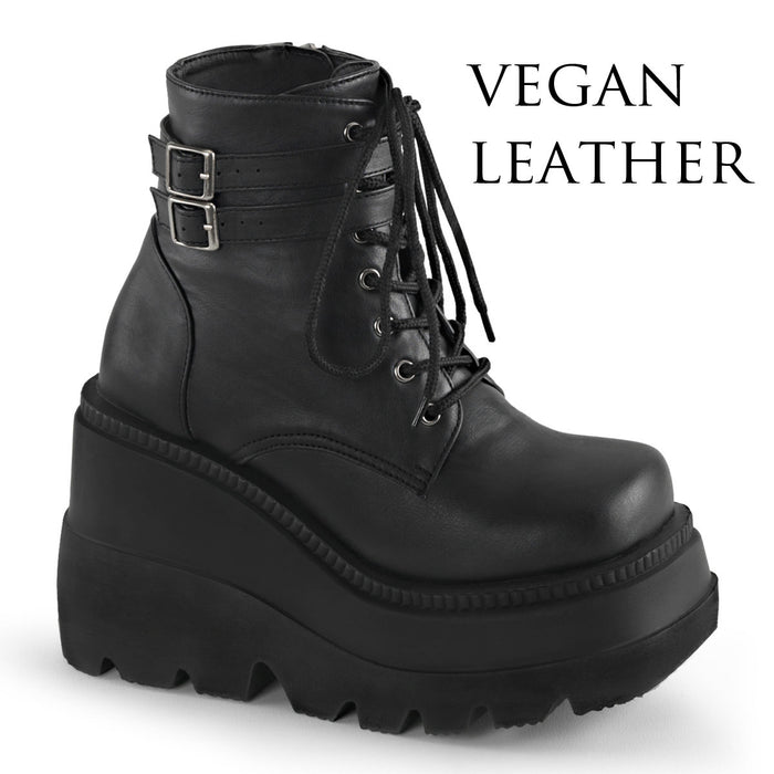 Platform Lace-up Ankle Boot 6-colors SHAKER-52-BK