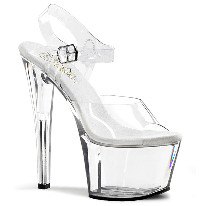 Clear Ankle Strap Sandal 7-inch Heel 3-colors SKY-308