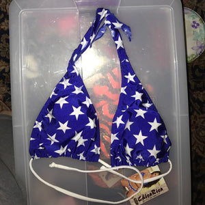 display American flag halter top, stars and stripes bikini P-HAL