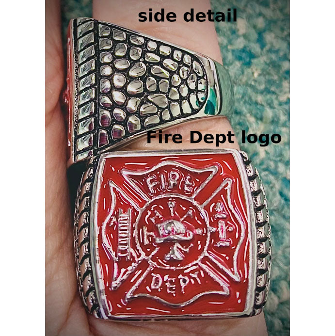 Deluxe Stainless Steel Fire Department Ring FDSSR