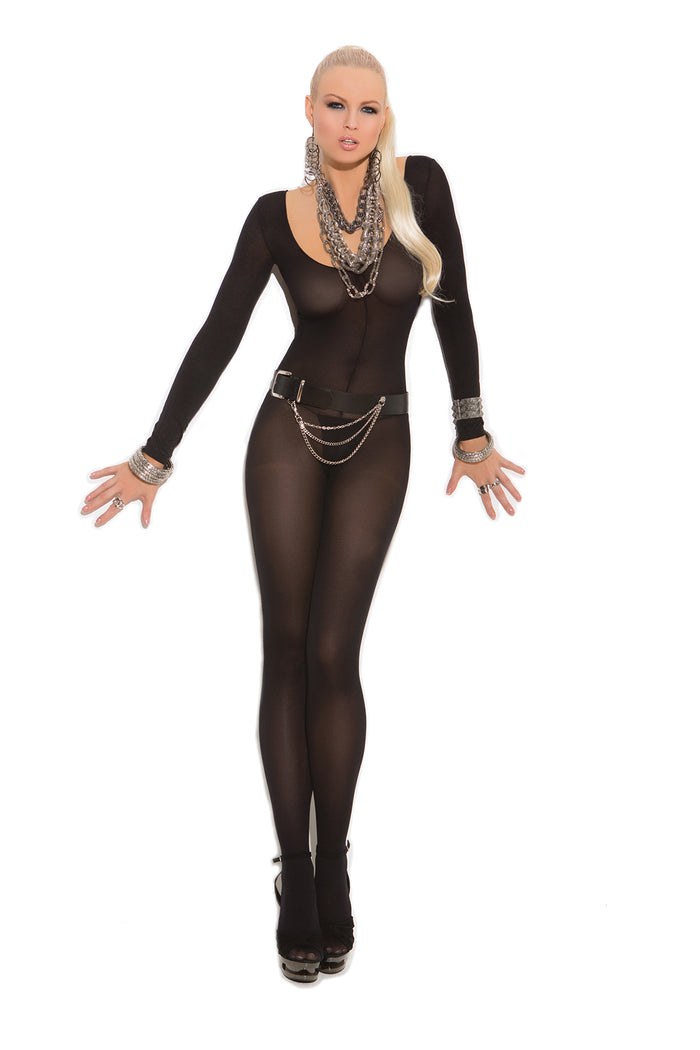 Opaque Long Sleeve Bodystocking 3-colors