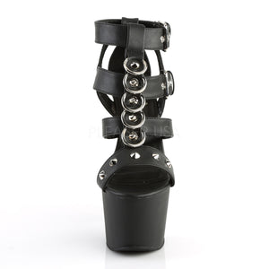 front T-strap cage sandal featuring metal rings and studs Adore-758
