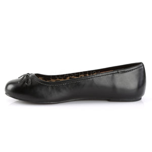 side of faux leather black classic adult ballet flat Anna-01