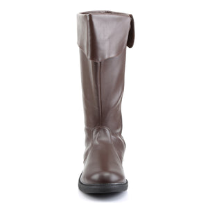 front of Men's pirate captain brown knee boots with cuff CAPTAIN-105