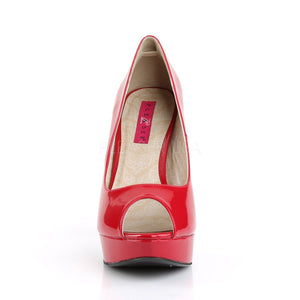 front of red peep toe pump 5-inch high heel shoes Chloe-01