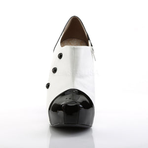 front of white platform 3-button ankle boot with 5-inch Chloe-11