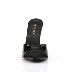 front of black Peep toe slide slipper with 4-inch heel Classique-01