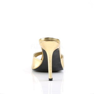 back of gold Peep toe slide slipper with 4-inch heel Classique-01