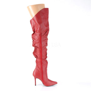 zipper on Thigh high scrunch boot with 4-inch heel Classique-3011
