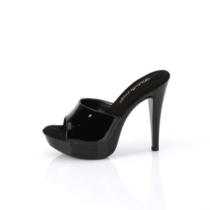 side view of black slipper with 5-inch spike heel Cocktail-501