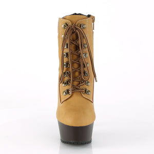 tan platform front lace-up boot 6-inch heel Delight-600TL-02