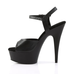 side of faux leather platform ankle strap sandal shoe with 6-inch spike heel Delight-609