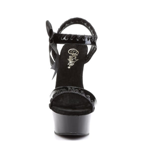 front of black ankle strap platform shoe 6-inch heel Delight-615