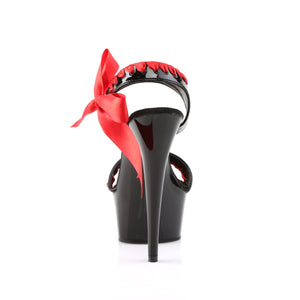 back of black and red ankle strap platform shoe 6-inch heel Delight-615