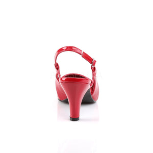 back of red slingback pump shoes with 3-inch heel Divine-418