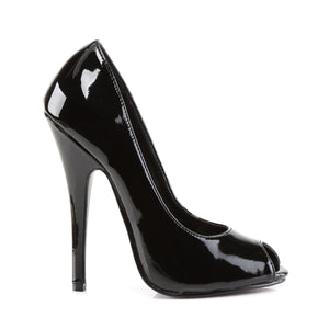 side view of peep toe pump fetish shoe with 6-inch heel and no platform Domina-212
