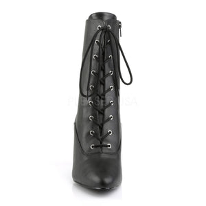 front black Lace-up front ankle boots with 4-inch heels Dream-1020