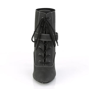 front of black lace-up front ankle boot with 4-inch heel Dream-1022