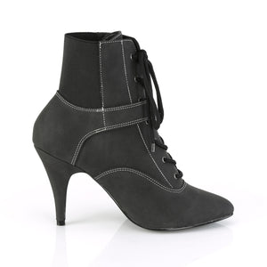 side view of black lace-up front ankle boot with 4-inch heel Dream-1022