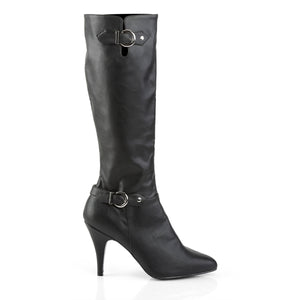 buckles on larger size knee boots with 4-inch heel, buckle and zipper Dream-2030