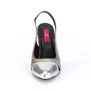 front of multi-color snake print sling back pump large size high heel shoes Dream-405