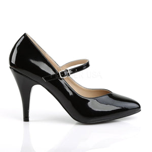 side view of black Mary Jane pumps with 4-inch spike heel Dream-428