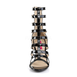 front of black strappy ankle boot with 4-inch spike heel Dream-438