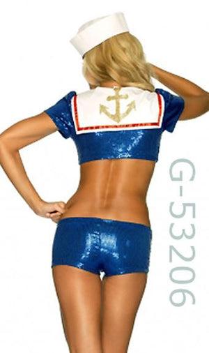 back of American sequin sailor girl 3-piece costume 53206