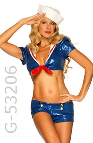 American sequin sailor girl 3-piece costume 53206