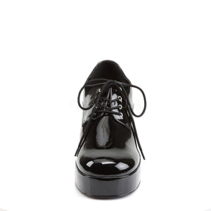 front of men's platform disco shoes with 3.5-inch block heel Jazz-02