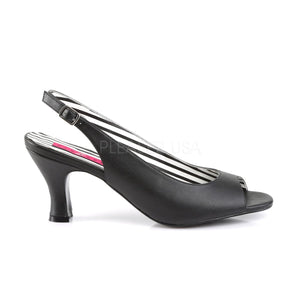 side of black slingback peep toe pumps with 3-inch heels Jenna-02