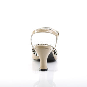 back of cream ankle strap peep toe sandal with 3-inch heel Jenna-09