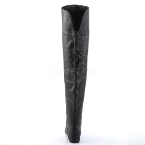 back of leather thigh high boots with 3/4-inch flat heels Raven-8826