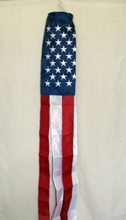 American Flag Embroidered Windsock 121002