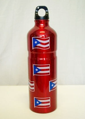 red aluminum Puerto Rico water bottle 4015
