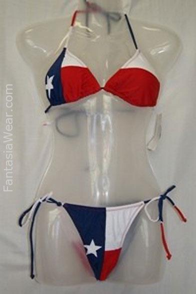 RF-980088 Texas Flag String Bikini