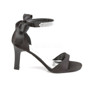 side view of black sandals with 3.25-inch block heels Romance-372