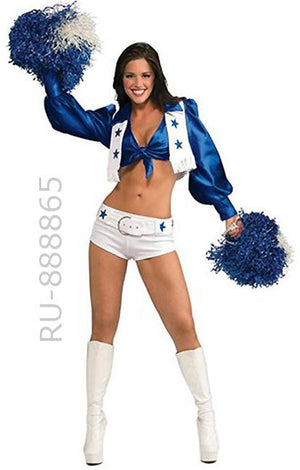 full view Dallas Cowboys Cheerleader uniform with top and shorts