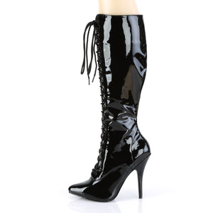 black lace-up knee boot with 5-inch stiletto heel Seduce-2020