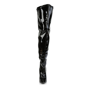 front of black wide calf classic thigh boot with 5-inch stiletto heel Seduce-3000WC