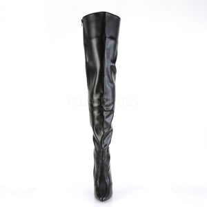 front of black thigh boots with 5-inch spike heels Seduce-3010