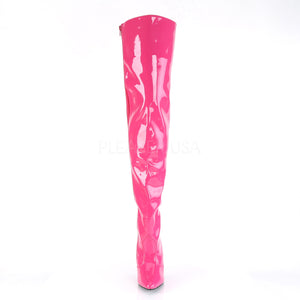 front of hot pink thigh boots with 5-inch spike heels Seduce-3010