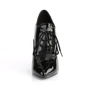 front of Black patent 4-hole lace-up fetish shoe Seduce-460