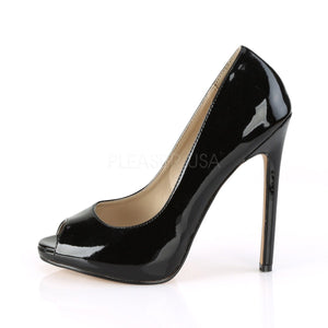 Platform peep toe pump black shoes with 5-inch heels Sexy-42