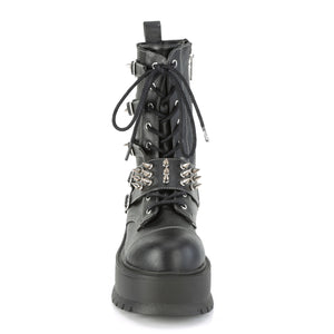 front of buckle lace-up fetish ankle boots with spikes and 2-inch platform Slacker-165