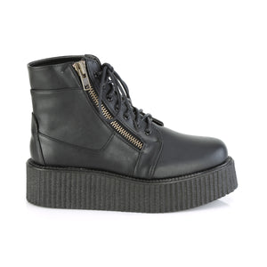 lace-up creeper men's boots with 2-inch platform and zipper V-Creeper-571
