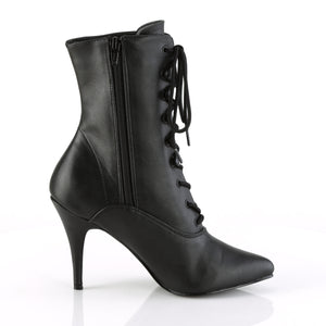 zipper on faux leather lace-up ankle boot with 4-inch heel Vanity-1020