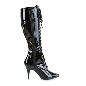 zipper on lace-up knee boots with 4-inch heel Vanity-2020