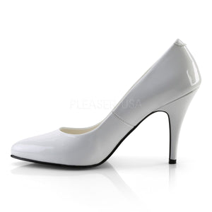 side view of white pump shoes with 4-inch spike heels Vanity-420