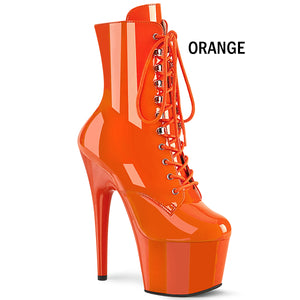 orange lace-up platform ankle boots with 7-inch heels Adore-1020